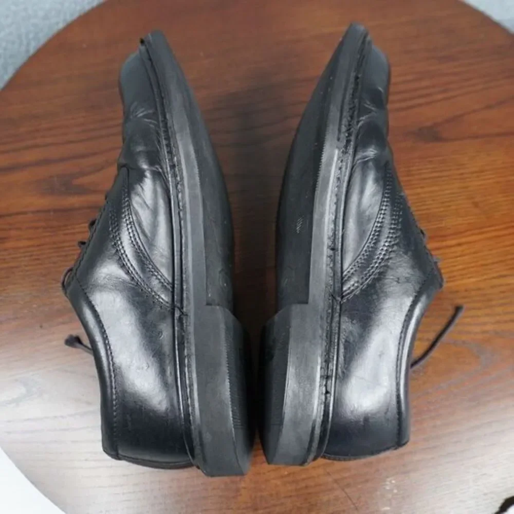 Ecco Shoes Mens Size 41 H / 7 - 7.5 Black Leather Comfort Lace Up Casual Oxford